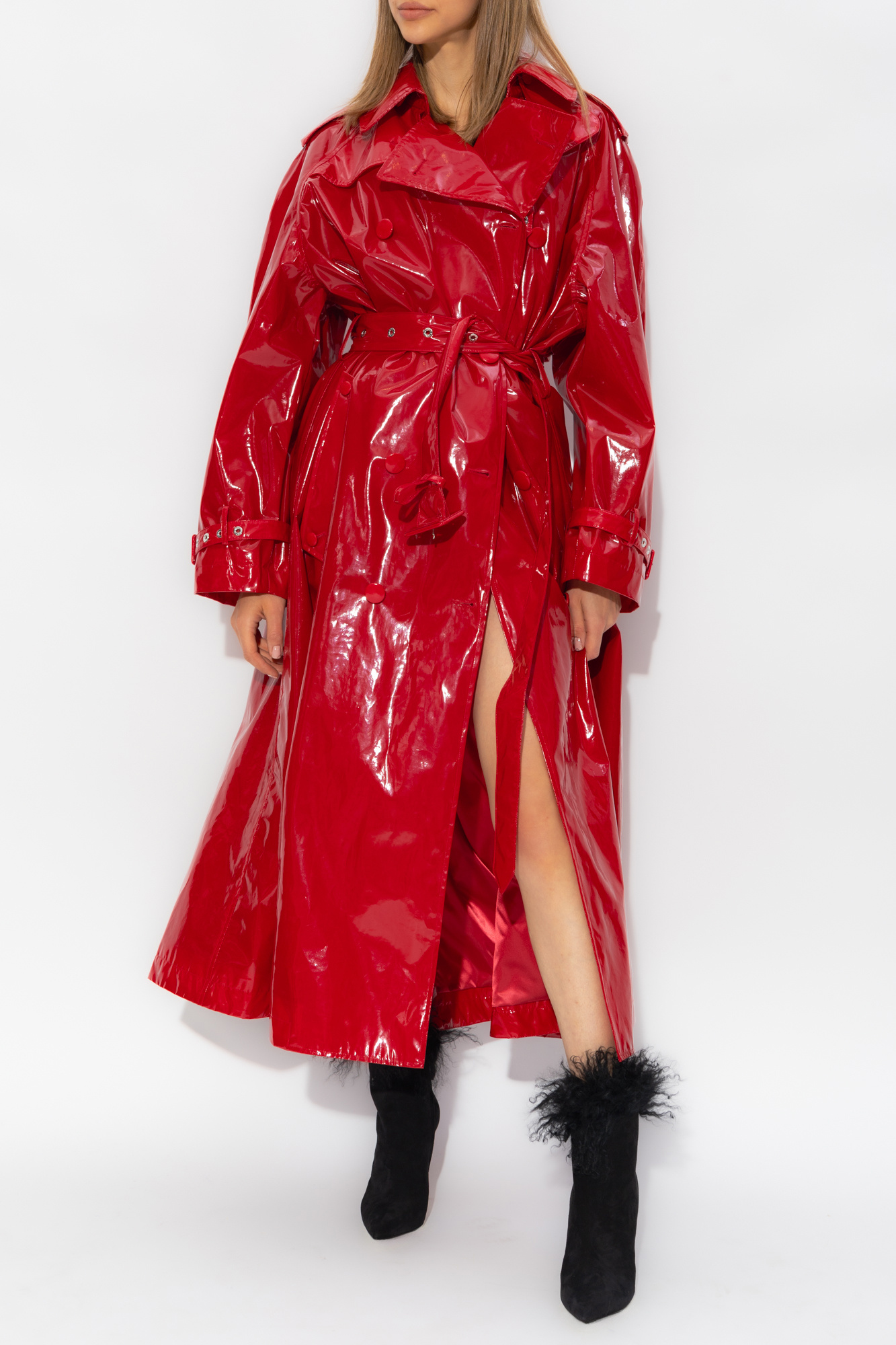 Patent leather sale trench coat